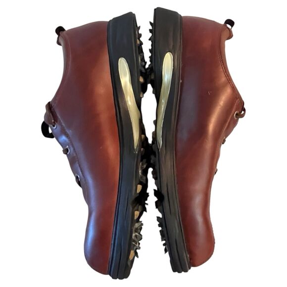 ETONIC MENS STABILITE GOLF SHOES CLEATS LEATHER SIZE 11.5M CHESSTNUT COLOR LACES - Picture 6 of 12